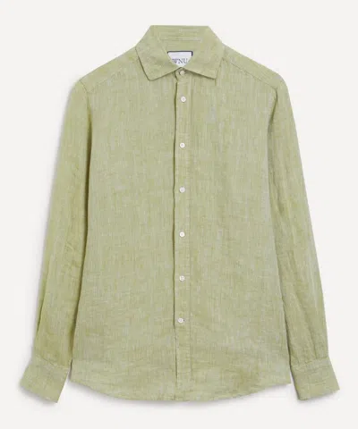 With Nothing Underneath Women's The Boyfriend Sage Green Linen Shirt