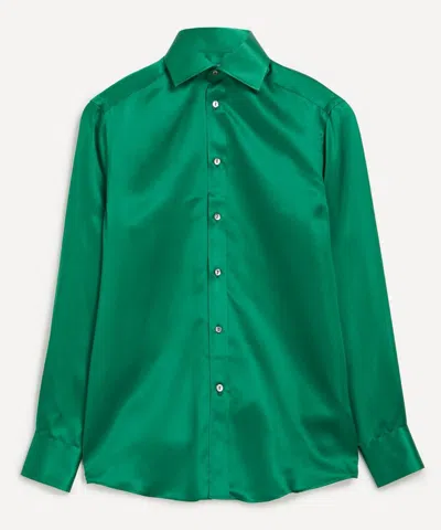 With Nothing Underneath Women's The Boyfriend Silk Satin Shirt