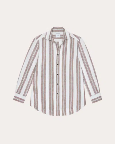 With Nothing Underneath Women's The Boyfriend Stripe Linen Button-up Shirt