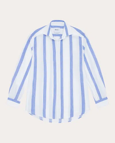 With Nothing Underneath Women's The Boyfriend Weave Shirt In Blue