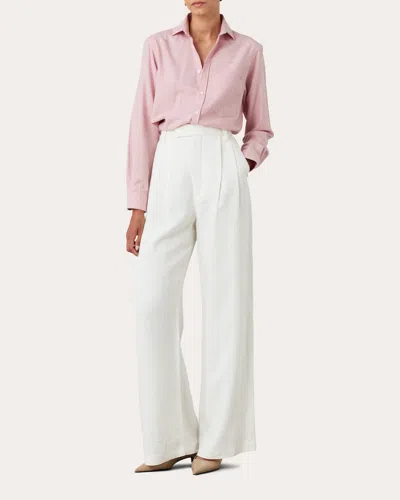 With Nothing Underneath Women's The Classic Brushed Cotton-wool Button-up Shirt In Pink
