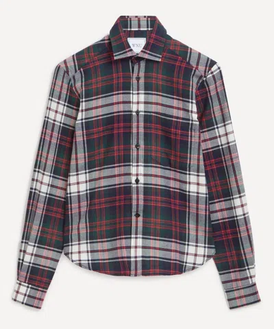 With Nothing Underneath Women's The Classic Brushed White And Red Plaid Shirt
