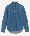 With Nothing Underneath Women's The Classic Denim Shirt In Blue