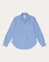 With Nothing Underneath Women's The Classic Striped Cotton-poplin Shirt In Blue
