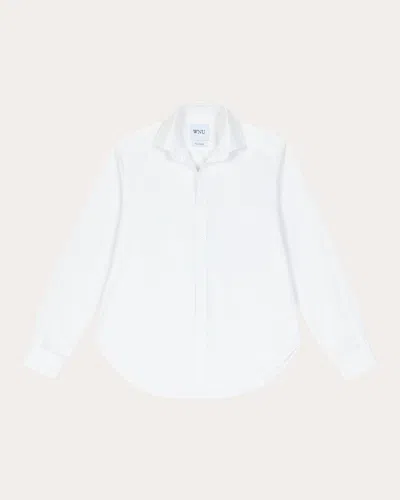 With Nothing Underneath Women's The Classic Fine Poplin Shirt In White