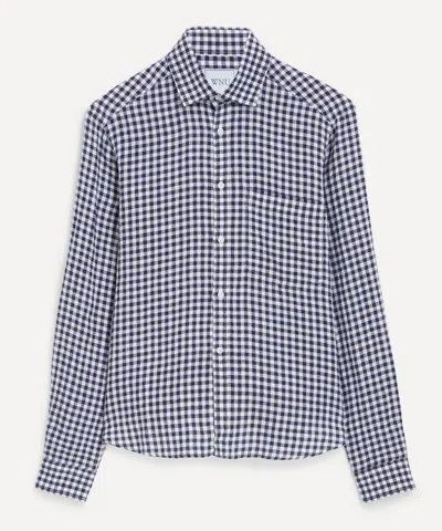 With Nothing Underneath Women's The Classic Navy Blue Gingham Shirt