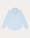 With Nothing Underneath Women's The Classic Oxford Cotton Button-up Shirt In Blue