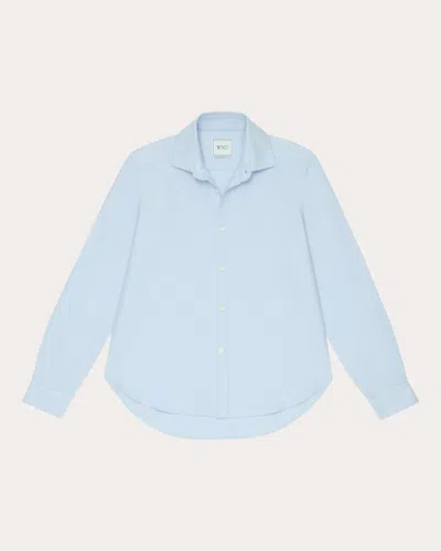 With Nothing Underneath Women's The Classic Oxford Cotton Button-up Shirt In Blue