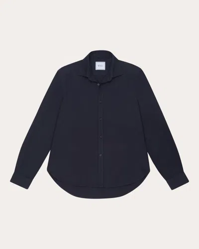 With Nothing Underneath Women's The Classic Oxford Cotton Button-up Shirt In Blue
