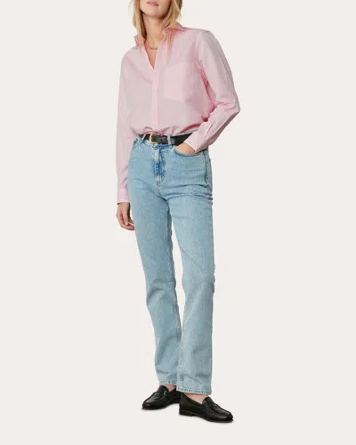 With Nothing Underneath Women's The Classic Cotton-linen Blend Shirt In Pink
