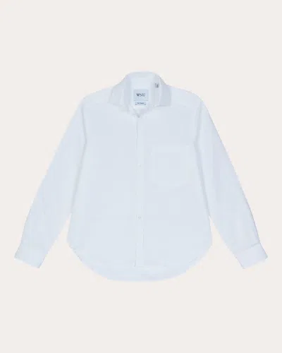 With Nothing Underneath Women's The Classic Cotton-linen Blend Shirt In White