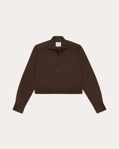 With Nothing Underneath Women's The Cropped Cotton Poplin Button-up Shirt