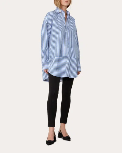 With Nothing Underneath Women's The Molly Oversized Cotton-poplin Shirt In Blue