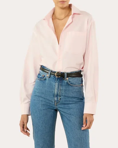 With Nothing Underneath Women's The Oversized Oxford Cotton Button-up Shirt In Pink