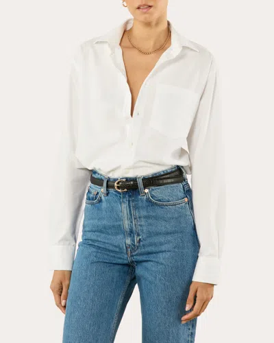 With Nothing Underneath Women's The Oversized Oxford Cotton Button-up Shirt In White