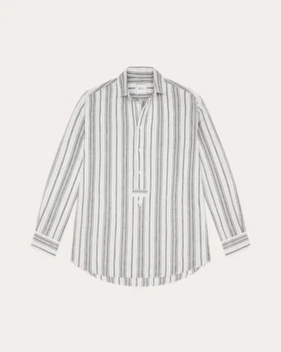 With Nothing Underneath Women's The Oversized Stripe Hemp Button-front Tunic