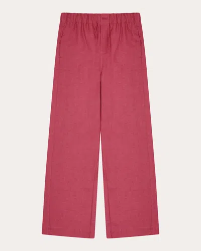 With Nothing Underneath Women's The Palazzo Hemp Pants In Red