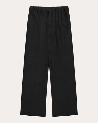 With Nothing Underneath Women's The Palazzo Linen Pants In Black