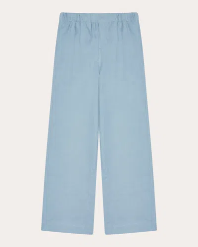 With Nothing Underneath Women's The Palazzo Linen Pants In Blue