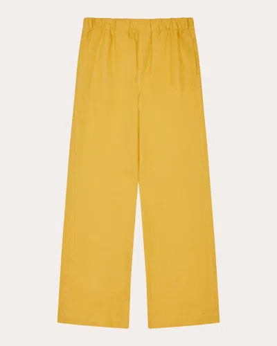 With Nothing Underneath Women's The Palazzo Linen Pants In Yellow