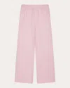 With Nothing Underneath Women's The Palazzo Stripe Seersucker Cotton Pull-on Pants In Pink