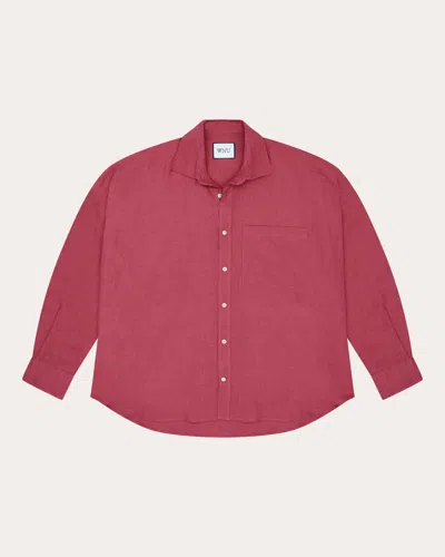 With Nothing Underneath Women's The Weekend Hemp Shirt In Red