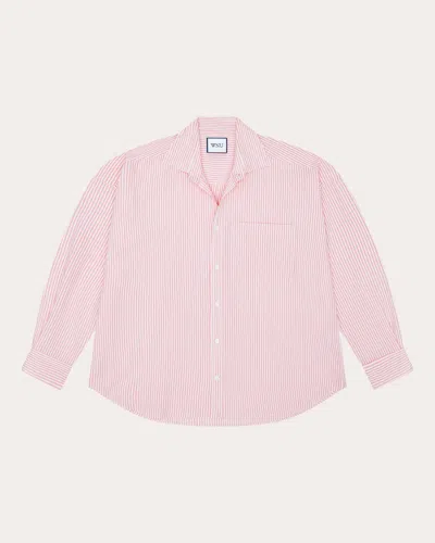 With Nothing Underneath Women's The Weekend Seersucker Shirt In Pink