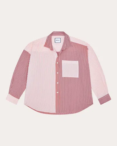With Nothing Underneath Women's The Weekend Seersucker Shirt In Pink And Berry