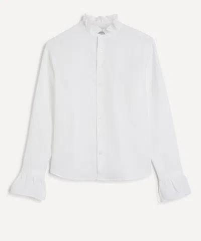 With Nothing Underneath Women's White Linen Kew Blouse