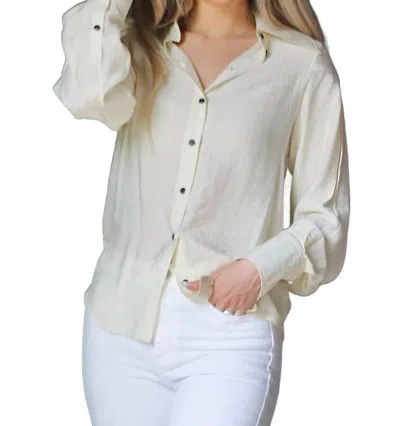 Withblack Cadiz Button Down Shirt In Yellow In White