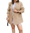 Withblack Double Breasted Blazer In Beige In Beige