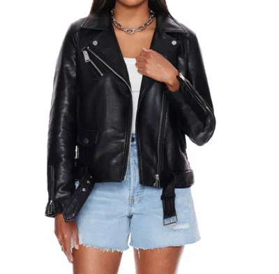 Withblack Melissa Faux Leather Biker Jacket In Black