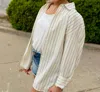 Withblack Pinstripe Long Sleeve Shirt In Silver Lining In Silver