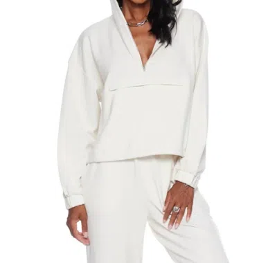Withblack Slalba Hooded Zip Sweatshirt In Cream In White