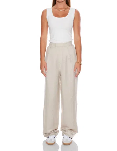 Withblack Villa Tailored Linen Pants In Beige In Multi