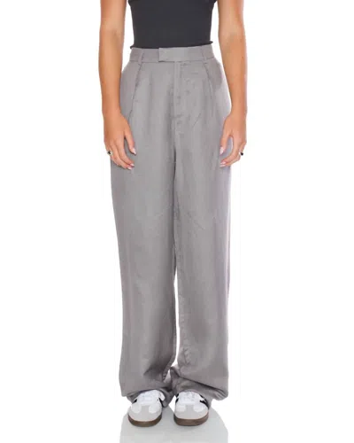 Withblack Villa Tailored Linen Pants In Gray