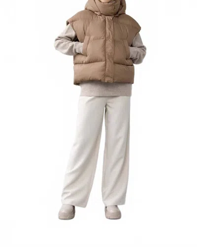 Withblack Woodsmoke Puffer Vest In Khaki In Brown