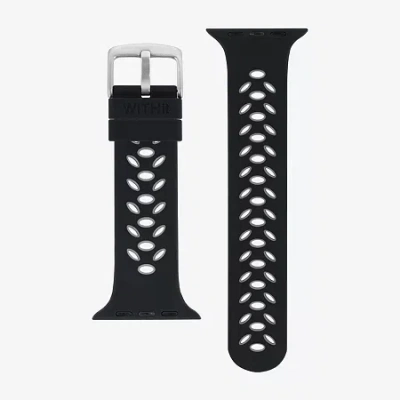 Withit Apple Compatible Unisex Adult Black Watch Band Wi/t-as4-001-05-bx-01 In Gray