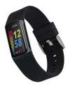 Withit Unisex Black Woven Silicone Band Compatible With Fitbit Charge 5 And 6 In Black