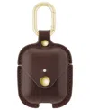 Withit Brown Leather Cover Designed For Apple Airpods In Brown