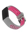 Withit Grey And Pink Silicone Sport Band Designed For Fitbit Charge 3 & 4 In Multi