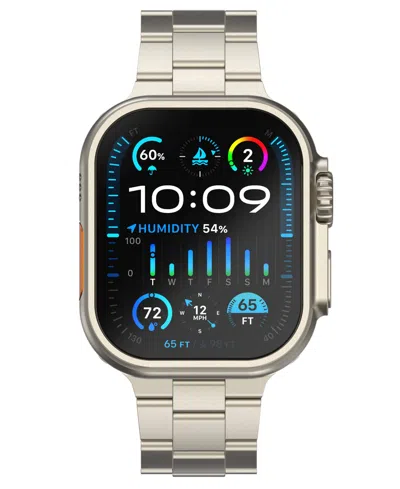 Withit Men's Titanium Link Band For Apple Watch 42/44/45mm/ultra/ultra 2 In Transparent
