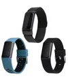 Withit Unisex Multi Silicone And Stainless Steel Band Set Compatible With Fitbit Charge 5 And 6 In Multi
