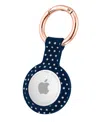 Withit Navy Dottie Silicone Clip-on Cover By Dabney Lee Designed For Apple Airtag In Black