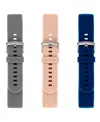 Withit Smooth Silicone Band 3-pack Designed For Fitbit Versa, Versa 2 And Versa Lite In Multi