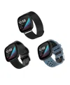 Withit Stainless Steel Mesh Band And Silicone Band 3-pack Designed For The Fitbit Versa 3 & 4 And Sense & S In Multi