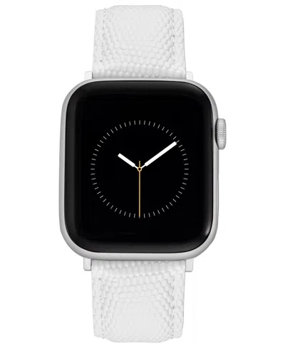 Withit White Genuine Lizard Grain Leather Band Designed For Apple Watch 42mm (series 1-3 Only) & 44/45/46/4