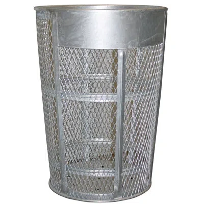 Witt 48 Gallon Expanded Metal Series Outdoor Receptacle With Name Plate In Hot Dip Galvanized Metal