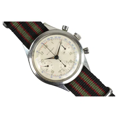 Pre-owned Wittnauer 3 Register Chronograph Stainless Steel Racing Wristwatch, Circa 1950 In Multi