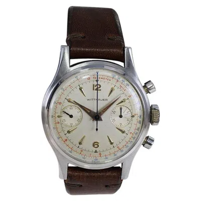 Pre-owned Wittnauer Stainless Steel High Grade Chronograph With Original Dial, 1950's In Multi